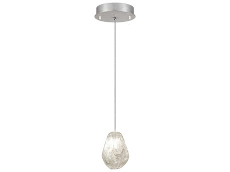 Fine Art Handcrafted Lighting Natural Inspirations 1-Light Silver Glass LED Mini Pendant