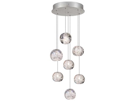 Fine Art Handcrafted Lighting Natural Inspirations 7-Light Silver Glass LED Pendant