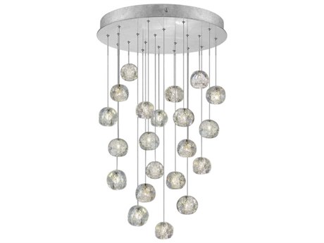 Fine Art Handcrafted Lighting Natural Inspirations 22-Light Silver Glass LED Pendant