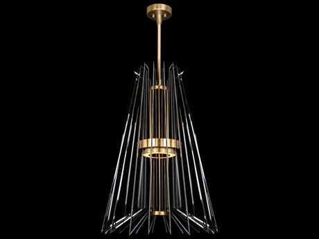 Fine Art Handcrafted Lighting Newton 3-Light Gold Crystal LED Pendant