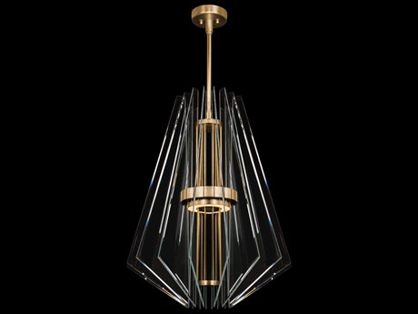 Fine Art Handcrafted Lighting Newton 3-Light Gold Crystal LED Round Pendant