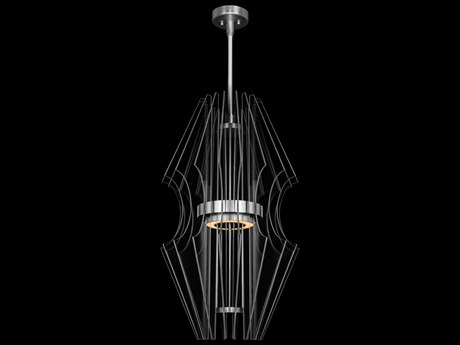 Fine Art Handcrafted Lighting Newton 3-Light Silver Crystal LED Round Pendant