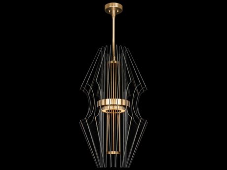 Fine Art Handcrafted Lighting Newton 3-Light Gold Crystal LED Round Pendant