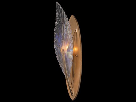 Fine Art Handcrafted Lighting Plume 1-Light Gold Crystal Glass Wall Sconce