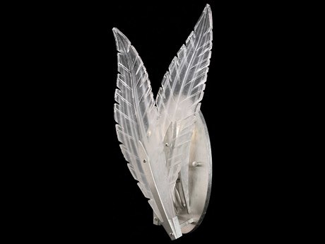 Fine Art Handcrafted Lighting Plume 1-Light Silver Crystal Glass Wall Sconce
