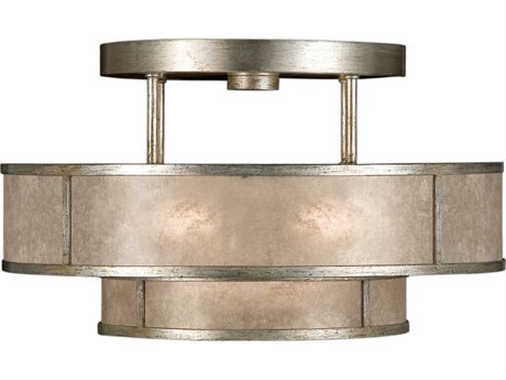 Fine Art Handcrafted Lighting Singapore Moderne Silver Drum Semi Flush Mount