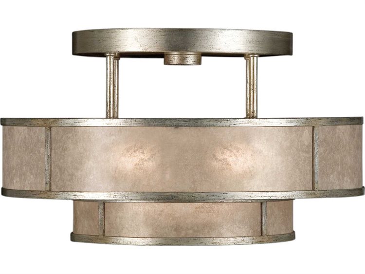 Fine Art Handcrafted Lighting Singapore Moderne Silver Drum Semi Flush Mount