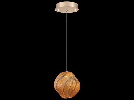 Fine Art Handcrafted Lighting Vesta 1-Light Gold Glass LED Globe Mini Pendant