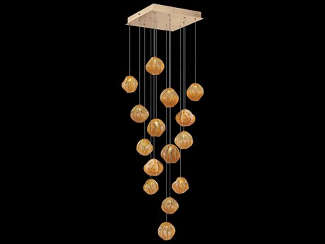 Fine Art Handcrafted Lighting Vesta 15-Light Gold Glass LED Globe Pendant