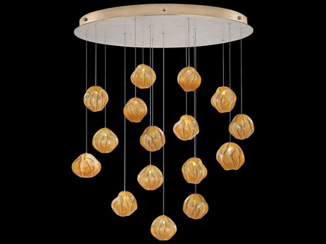 Fine Art Handcrafted Lighting Vesta 16-Light6-Light Gold Glass LED Globe Pendant