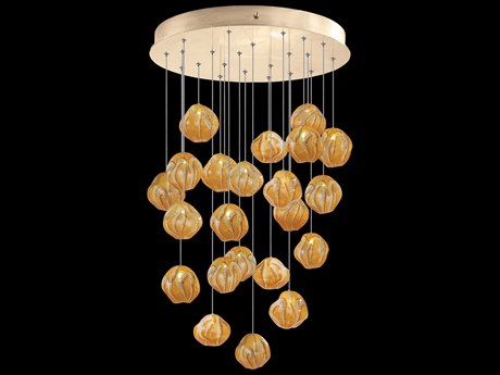 Fine Art Handcrafted Lighting Vesta 22-Light Gold Glass LED Globe Pendant
