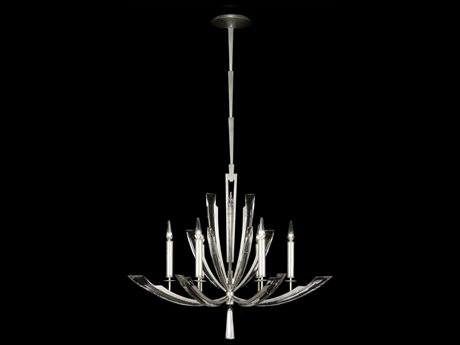 Fine Art Handcrafted Lighting Vol De Cristal 6-Light Silver Crystal Candelabra Chandelier