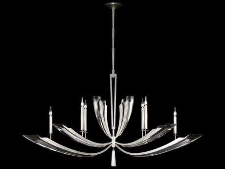 Fine Art Handcrafted Lighting Vol De Cristal 6-Light Silver Crystal Candelabra Chandelier