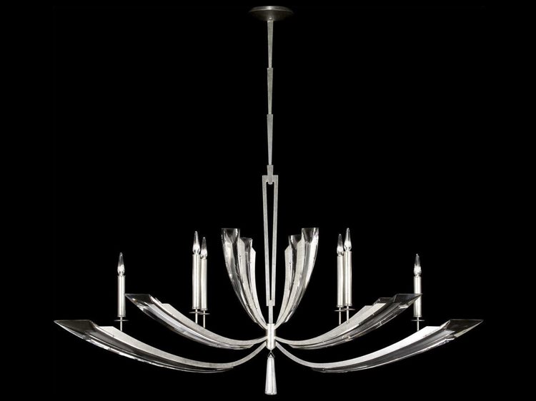 Fine Art Handcrafted Lighting Vol De Cristal 6-Light Silver Crystal Candelabra Chandelier