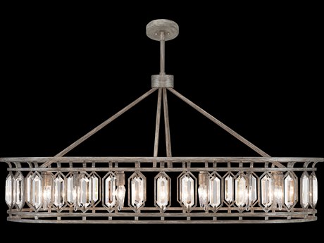 Fine Art Handcrafted Lighting Westminster 14-Light Silver Crystal Drum Island Pendant