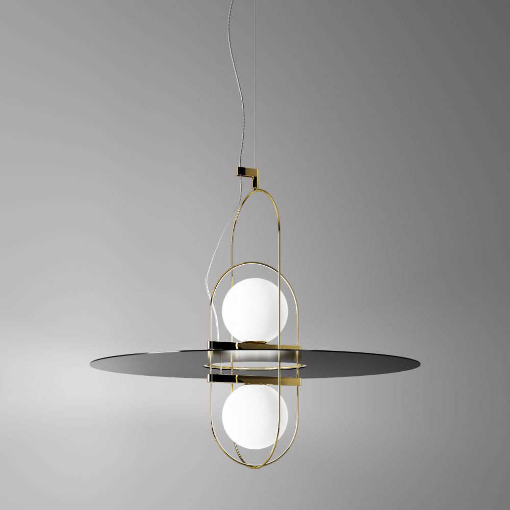 Fontana Arte Setareh Two Lights 26 Wide Led Pendant Light Fontana Arte Setareh Two Lights 26 Wide Led Pendant Light