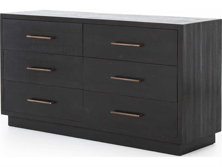 Four Hands Hadley Burnished Black 6 Drawers Double Dresser