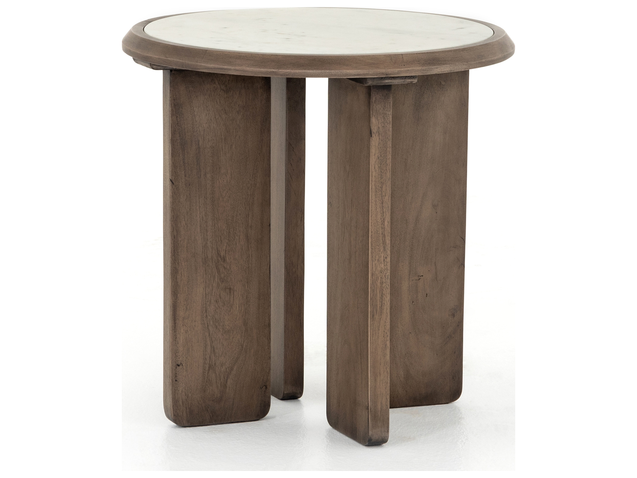 Four Hands Harmon Reclaimed Ashen Brown / Polished White Marble 22