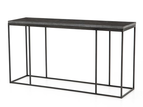 Four Hands Hughes Harlow Rectangular Gunmetal Bluestone Console Table