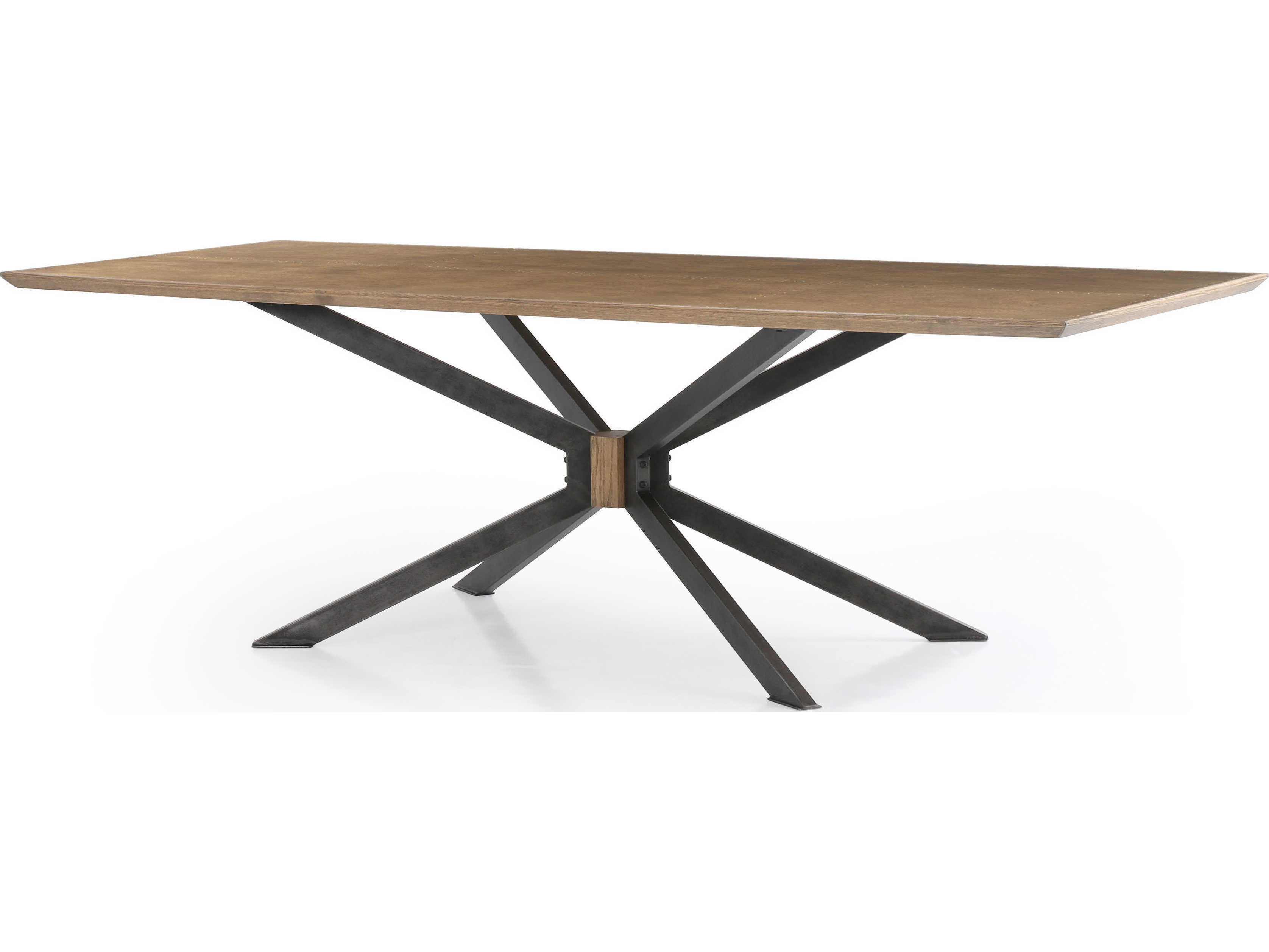 Four Hands Hughes Light Rustic Black / Bright Brass Clad Sandy Oak 94