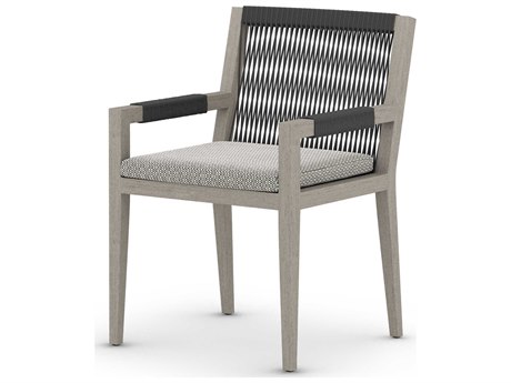 Four Hands Solano Sherwood Dining Armchair-Grey/Faye Ash