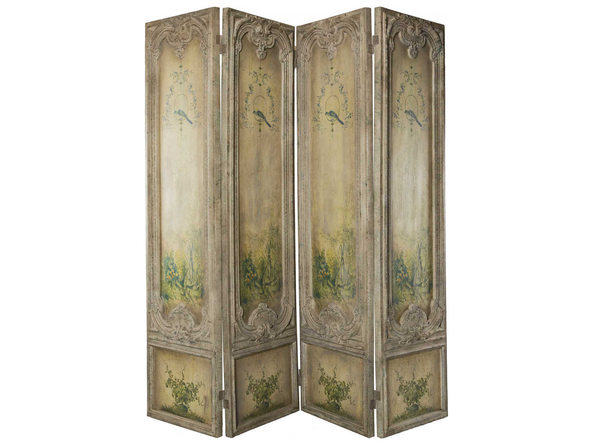 French Market Collection 4 Panel Room Divider FMCSC0036