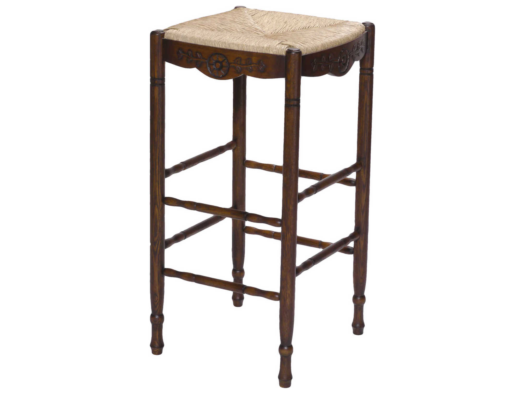 French Market Collection Rush Brown Side Bar Height Stool FMCS8BR29