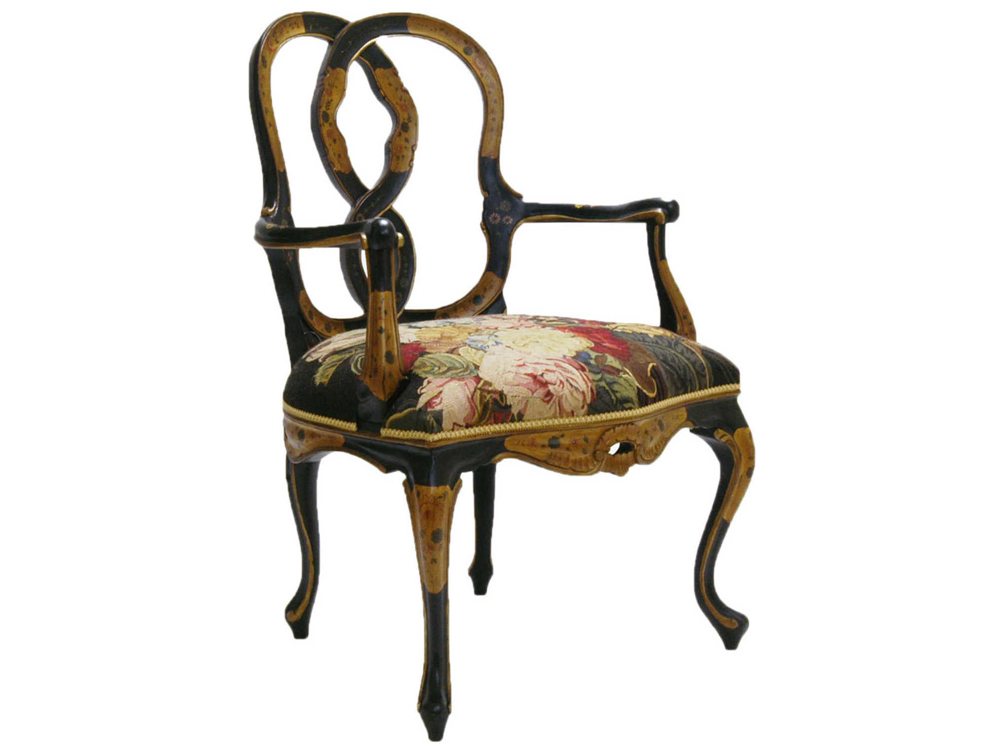 French Market Collection Belda Black Arm Dining Chair FMCCH17BKGDAL12