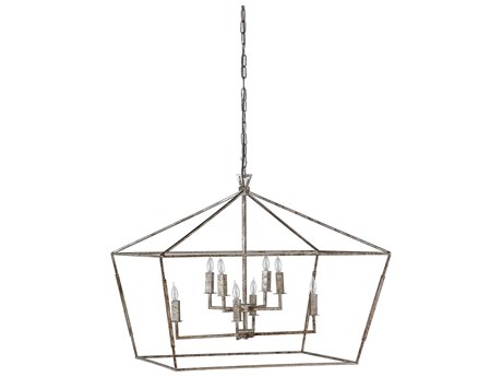 Gabby Amelia 8-Light Antique Silver Leaf Candelabra Chandelier