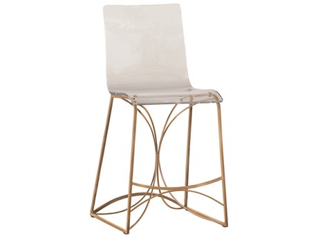 Gabby Angela Antique Gold & Clear Acrylic Counter Stool