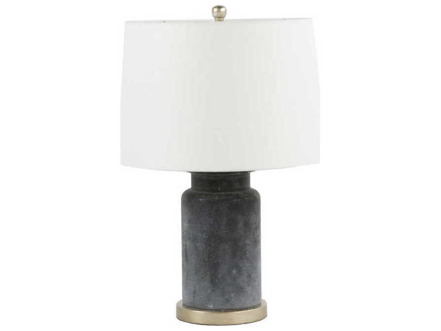 Gabby Cohen Rustic Black Glass With Champagne Silver Table Lamp