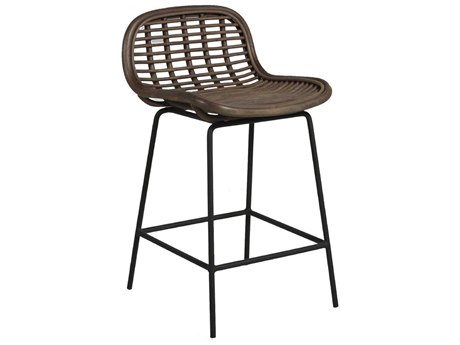 Gabby Jake Gray Matte Rattan Dark Counter Stool