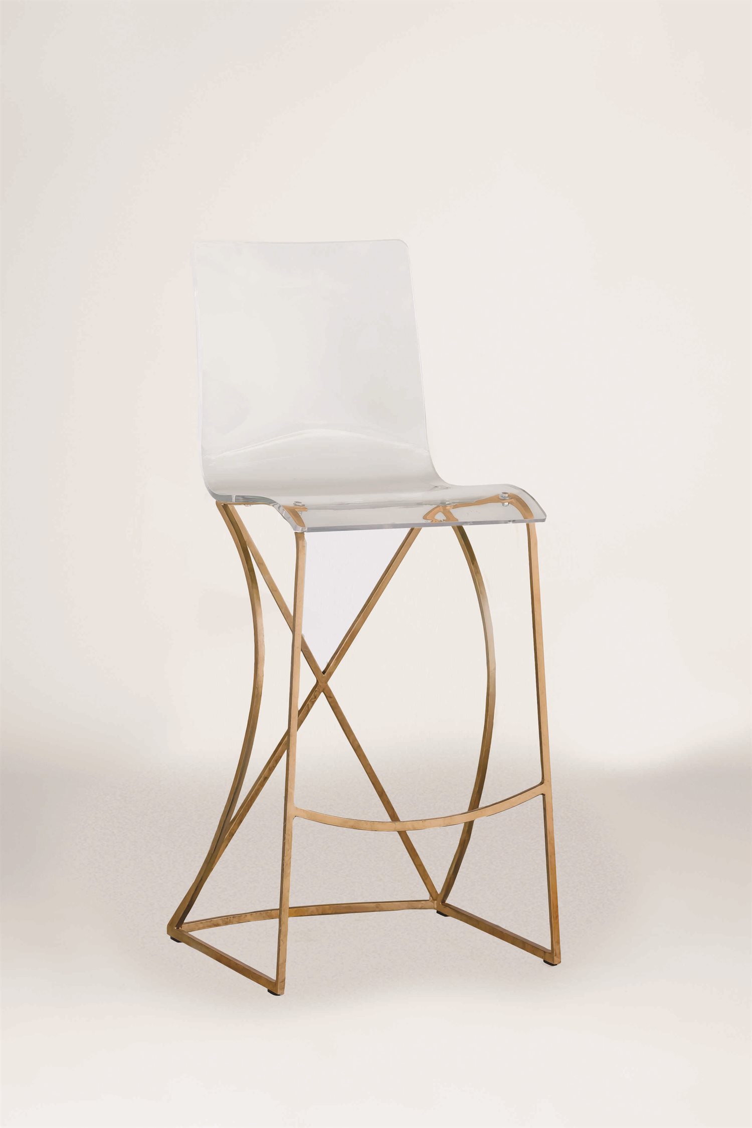 Open Box Gabby Home Johnson Antique Gold Clear Acrylic Bar Stool Obxgasch151340