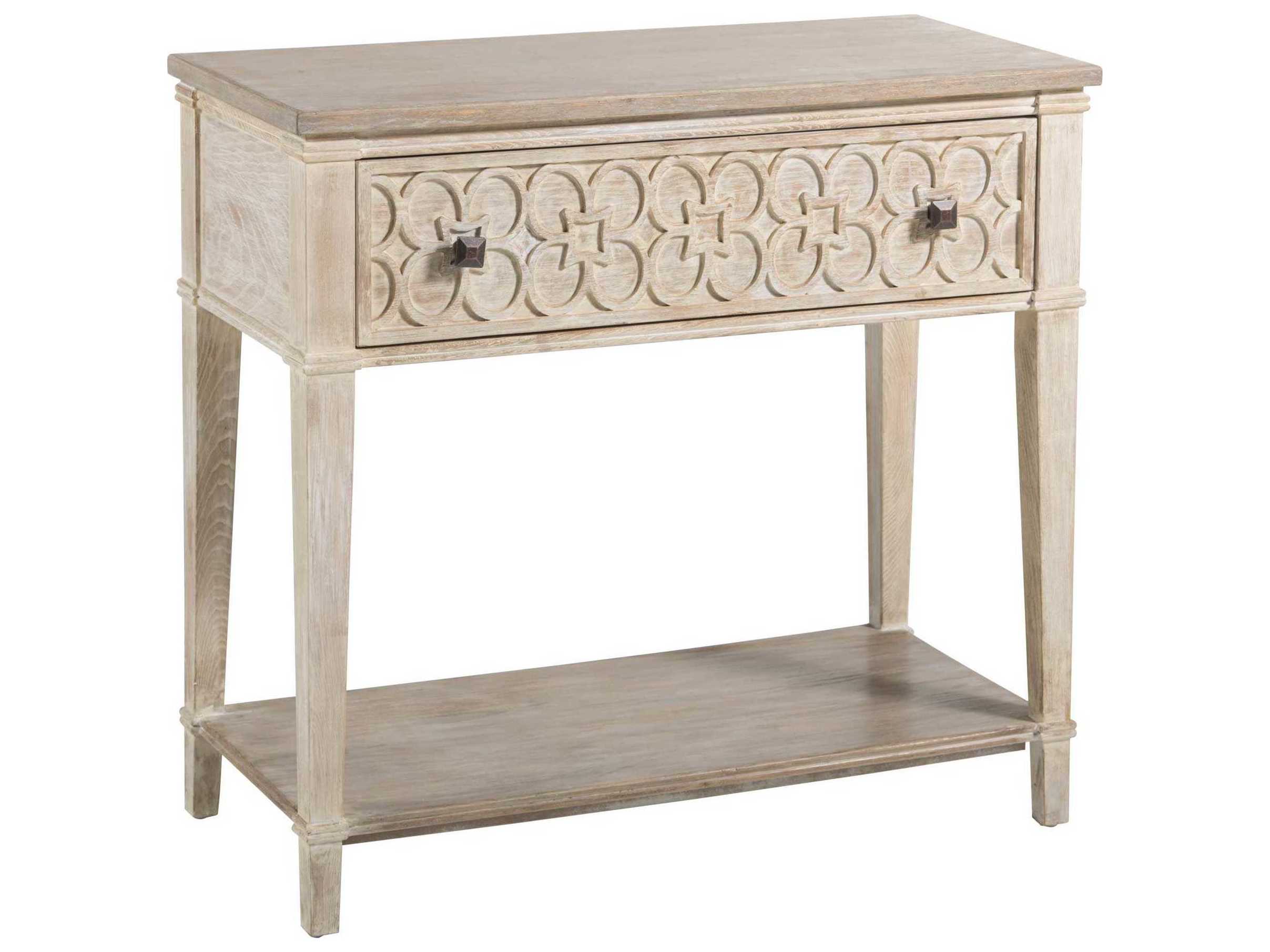 white washed oak side table