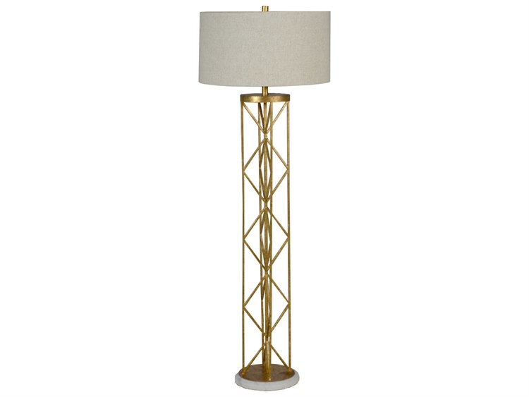 Gabby Riley Antique Gold White Marble Floor Lamp