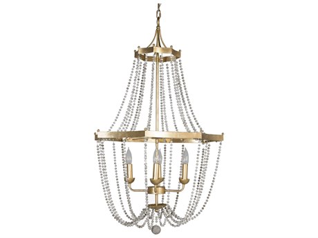 Gabby Whitney 4-Light Vintage Gold & Antique White Candelabra Chandelier