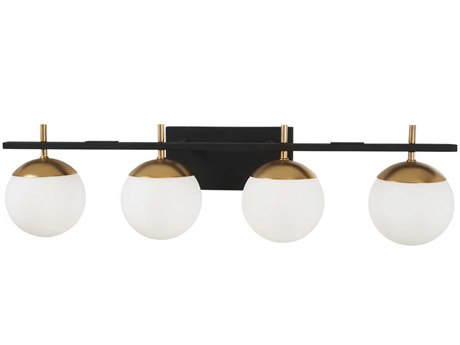 George Kovacs Alluria 5-Light Weathered Black Autumn Gold Glass Vanity Light
