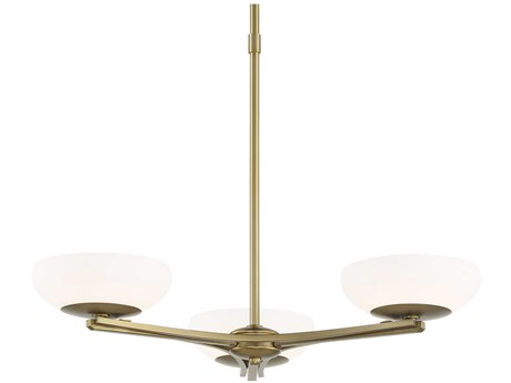 George Kovacs Scale 3-Light Soft Brass Glass Bowl Chandelier