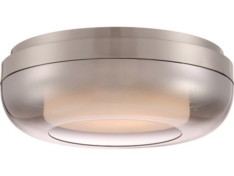 George Kovacs First Encounter Family 1-Light Brushed Nickel Glass LED Dome Flush Mount