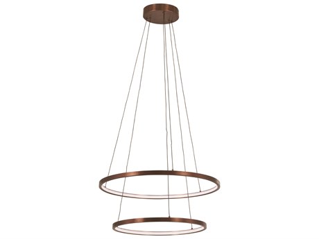 George Kovacs Full Orbit 2-Light Satin Bronze LED Linear Round Pendant