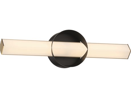 George Kovacs Inner Circle 1-Light Coal Honey Gold Black Glass LED Vanity Light