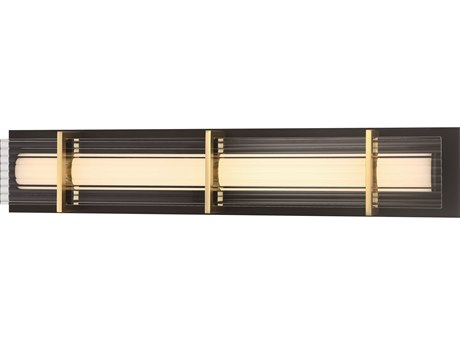 George Kovacs Midnight Gold 1-Light Sand Coal Honey Black Glass LED Vanity Light