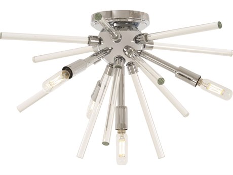 George Kovacs Spiked 4-Light Chrome Crystal Glass Geometric Sputnik Flush Mount
