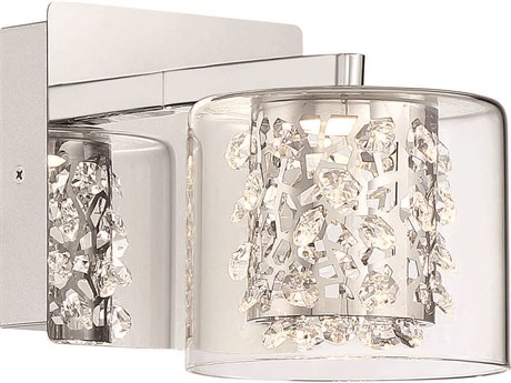 George Kovacs Wild Gems 1-Light Chrome Crystal Glass Wall Sconce