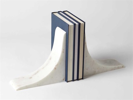 Global Views Sleek White Bookends