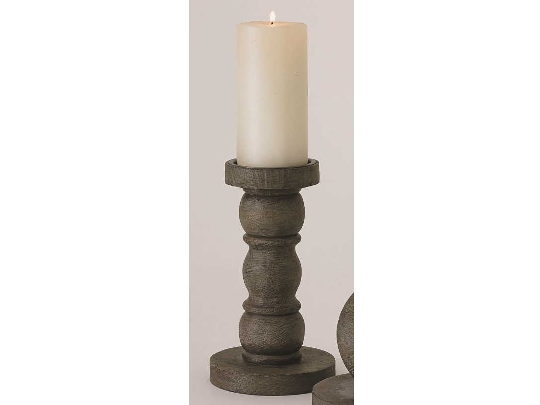 Global Views Dark Grey Wash Candle Holder GVJB990016   Global Views Candle Holders Gvjb990016 Zm 