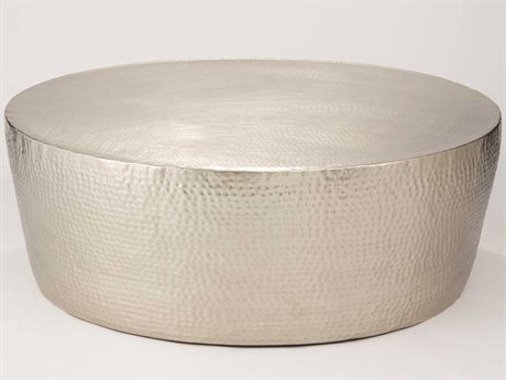 Global Views Round Metal Nickel Coffee Table