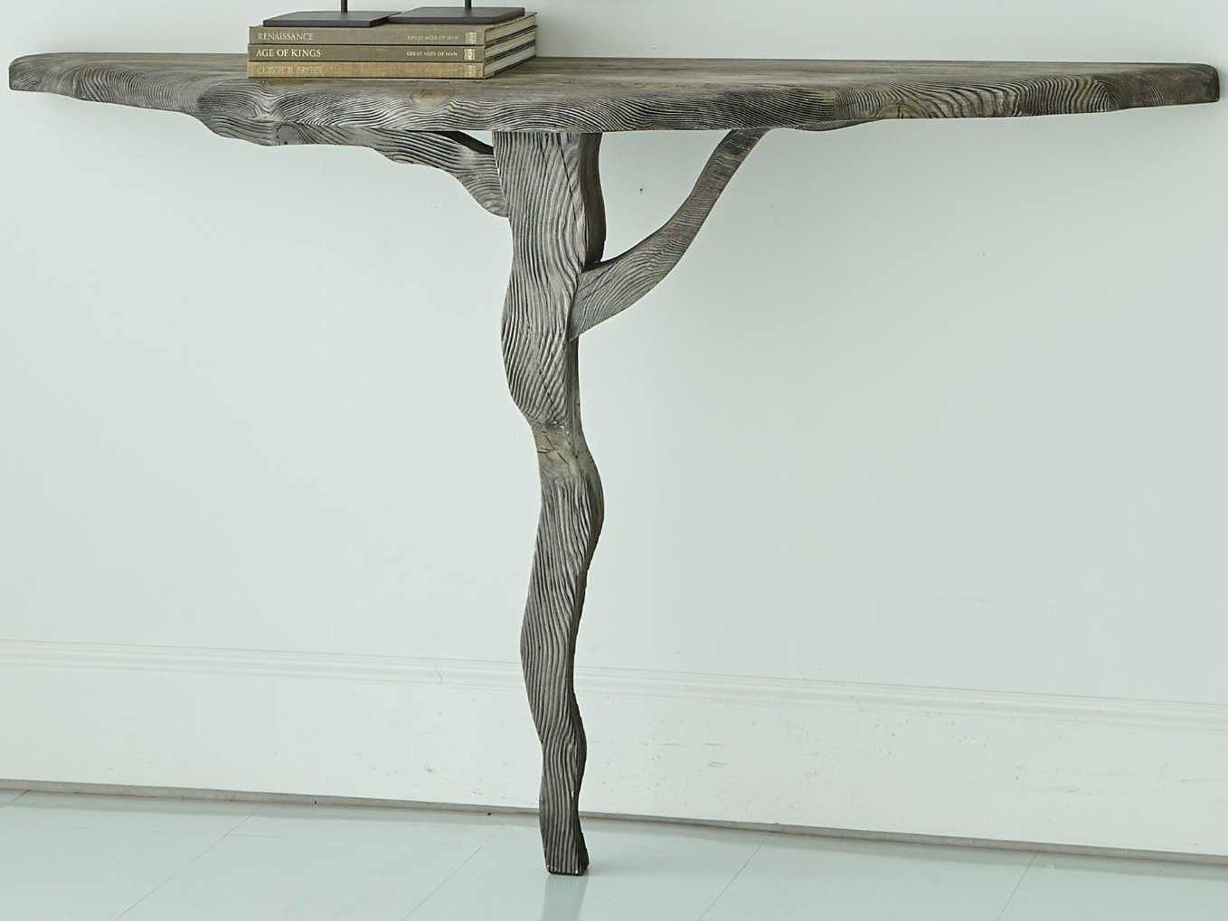 Global Views Antique Grey Black 56 Wide Demilune Console Table   Global Views Console Table Gv790969 Zm 