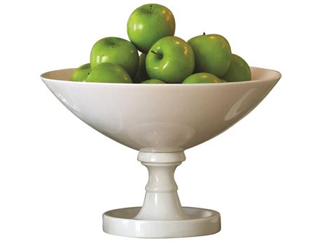 Global Views White Grand Pedestal Decorative Bowl