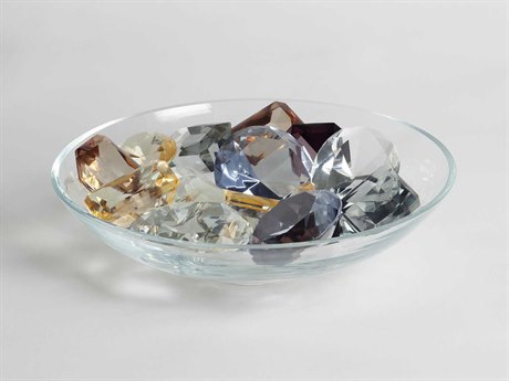 Global Views Clear Bowl with 18 Oxford Jewels